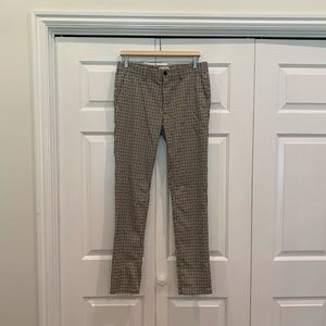 Topman Checkered Dress Pants - Black and Tan